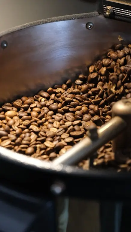 Coffee beans being roasted